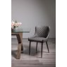 Kent - Dark Grey Faux Leather Chairs with Black Legs (Pair)