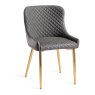 Kent - Dark Grey Faux Leather Chairs with Gold Legs (Pair) Kent - Dark Grey Faux Leather Chairs with Gold Legs (Pair)