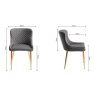 Kent - Dark Grey Faux Leather Chairs with Gold Legs (Pair) Kent - Dark Grey Faux Leather Chairs with Gold Legs (Pair)