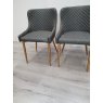 Kent - Dark Grey Faux Leather Chairs with Gold Legs (Pair) - Grade A2 - Ref #0381 Kent - Dark Grey Faux Leather Chairs with Gold Legs (Pair) - Grade A2 - Ref #0381