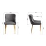 Kent - Dark Grey Faux Leather Chairs with Gold Legs (Pair) - Grade A2 - Ref #0381 Kent - Dark Grey Faux Leather Chairs with Gold Legs (Pair) - Grade A2 - Ref #0381