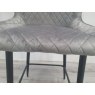 Kent - Grey Velvet Fabric Bar Stool with Black Legs (Single) - Grade A3 - Ref #0368 Kent - Grey Velvet Fabric Bar Stool with Black Legs (Single) - Grade A3 - Ref #0368