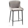 Kent - Grey Velvet Fabric Bar Stools with Black Legs (Pair) Kent - Grey Velvet Fabric Bar Stools with Black Legs (Pair)