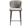 Kent - Grey Velvet Fabric Bar Stools with Black Legs (Pair) Kent - Grey Velvet Fabric Bar Stools with Black Legs (Pair)