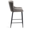 Kent - Grey Velvet Fabric Bar Stools with Black Legs (Pair) Kent - Grey Velvet Fabric Bar Stools with Black Legs (Pair)