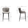 Kent - Grey Velvet Fabric Bar Stools with Black Legs (Pair) Kent - Grey Velvet Fabric Bar Stools with Black Legs (Pair)