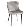 Kent - Grey Velvet Fabric Chairs with Black Legs (Pair) Kent - Grey Velvet Fabric Chairs with Black Legs (Pair)