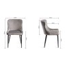Kent - Grey Velvet Fabric Chairs with Black Legs (Pair) Kent - Grey Velvet Fabric Chairs with Black Legs (Pair)