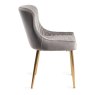 Kent - Grey Velvet Fabric Chairs with Gold Legs (Pair) Kent - Grey Velvet Fabric Chairs with Gold Legs (Pair)