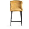 Kent - Mustard Velvet Fabric Bar Stools with Black Legs (Pair) Kent - Mustard Velvet Fabric Bar Stools with Black Legs (Pair)