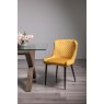 Kent - Mustard Velvet Fabric Chairs with Black Legs (Pair)