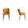 Kent - Mustard Velvet Fabric Chairs with Black Legs (Pair) Kent - Mustard Velvet Fabric Chairs with Black Legs (Pair)