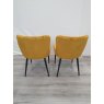 Kent - Mustard Velvet Fabric Chairs with Black Legs (Pair) - Grade A2 - Ref #0524 Kent - Mustard Velvet Fabric Chairs with Black Legs (Pair) - Grade A2 - Ref #0524