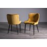 Kent - Mustard Velvet Fabric Chairs with Black Legs (Pair) - Grade A2 - Ref #0524 Kent - Mustard Velvet Fabric Chairs with Black Legs (Pair) - Grade A2 - Ref #0524