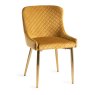 Kent - Mustard Velvet Fabric Chairs with Gold Legs (Pair) Kent - Mustard Velvet Fabric Chairs with Gold Legs (Pair)