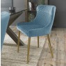 Kent - Petrol Blue Velvet Fabric Chair with Gold Legs (Single) - Grade A3 - Ref #0447 Kent - Petrol Blue Velvet Fabric Chair with Gold Legs (Single) - Grade A3 - Ref #0447