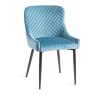 Kent - Petrol Blue Velvet Fabric Chairs with Black Legs (Pair) Kent - Petrol Blue Velvet Fabric Chairs with Black Legs (Pair)