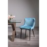 Kent - Petrol Blue Velvet Fabric Chairs with Black Legs (Pair) Kent - Petrol Blue Velvet Fabric Chairs with Black Legs (Pair)