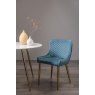 Kent - Petrol Blue Velvet Fabric Chairs with Gold Legs (Pair)