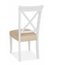 Montana Two Tone X Back Chair - Ivory Bonded Leather (Pair) Montana Two Tone X Back Chair - Ivory Bonded Leather (Pair)