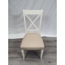 Montana Two Tone X Back Chair - Ivory Bonded Leather (Pair) - Grade A2 - Ref #0003-4 Montana Two Tone X Back Chair - Ivory Bonded Leather (Pair) - Grade A2 - Ref #0003-4