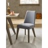Nordic Aged Oak Upholstered Chair - Slate Blue (Pair) - Grade A3 - Ref #0389 Nordic Aged Oak Upholstered Chair - Slate Blue (Pair) - Grade A3 - Ref #0389