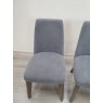 Nordic Aged Oak Upholstered Chair - Slate Blue (Pair) - Grade A3 - Ref #0389 Nordic Aged Oak Upholstered Chair - Slate Blue (Pair) - Grade A3 - Ref #0389