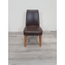 Nordic Rustic Oak Uph Chair - Espresso Faux Leather (Single) - Grade A2 - Ref #0213 Nordic Rustic Oak Uph Chair - Espresso Faux Leather (Single) - Grade A2 - Ref #0213
