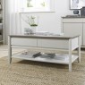 Palermo Grey Washed Oak & Soft Grey Coffee Table With Drawer