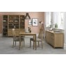 Palermo Oak 2-4 Seater Table & 2 Slat Back Chairs in Grey Bonded Leather