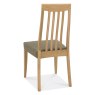 Bentley Designs Bergen Oak 4-6 Seater Dining Set & 4 Slat Back Chairs Upholstered in Black Gold Fabric- chair back angle