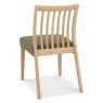 Bentley Designs Bergen Oak Low Slat Back Chair- Black Gold Fabric- Pair- back angle