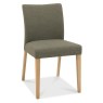 Bentley Designs Bergen Oak Upholstered Chair- Black Gold Fabric- Pair- front angle