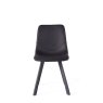 Vintage Black Pu Chair with Metal Leg