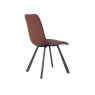 Vintage Cognac Pu Chair with Metal Leg