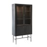 Velvet Vitrine with 2 Glass Doors & Fluted Doors Velvet Vitrine with 2 Glass Doors & Fluted Doors