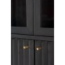 Velvet Vitrine with 2 Glass Doors & Fluted Doors Velvet Vitrine with 2 Glass Doors & Fluted Doors